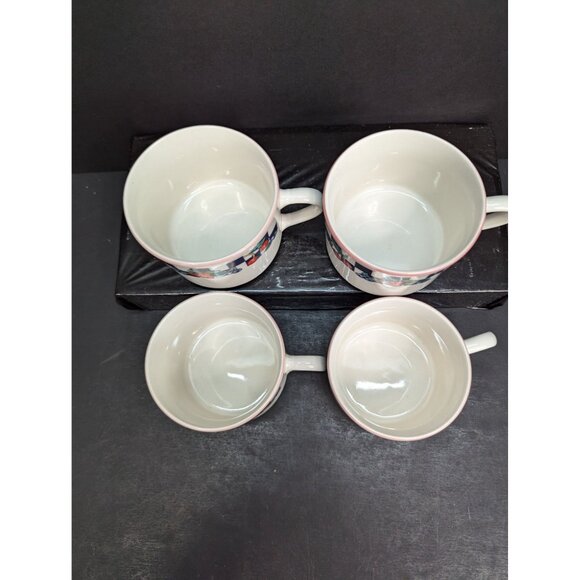 B&D Tabletops Unlimited Flat Coffee Cup Check with Fruit Pattern Lot of 4 - Picture 6 of 8